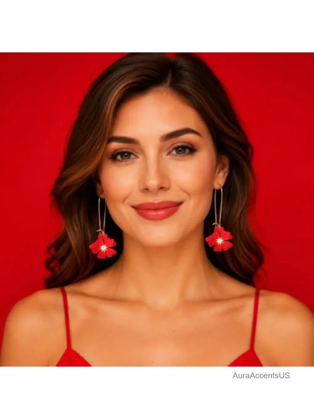 Bohemian Daisy Flower Dangle Earrings Gold Plated Long Drop Floral Statement
